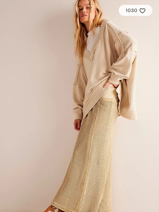 Free People Dresses & Skirts - Free people mermaid crochet net lined maxi skirt Medium NWT